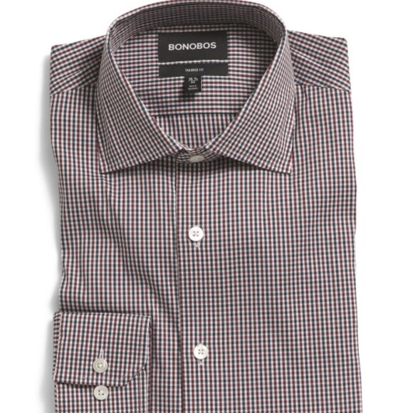 NEW  BONOBOS Jetsetter Stretch Dress Shirt for men in navy multi 725 3j2 - Picture 2 of 2